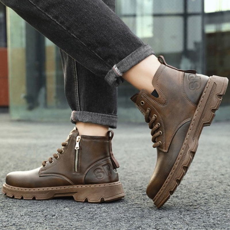 Leatherwork Boots - ​ Herren 2022 Winter Neuankömmling Reißverschluss