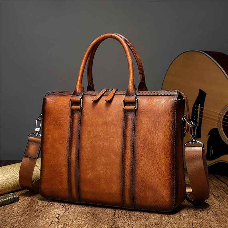 Leather Work Handbags - YETTIES Business-Aktentasche aus hochwertigem Leder |
