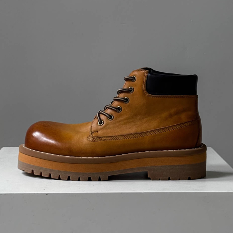 Leatherwork Boots - Britischer Stil Herren Stiefeletten Braun Retro