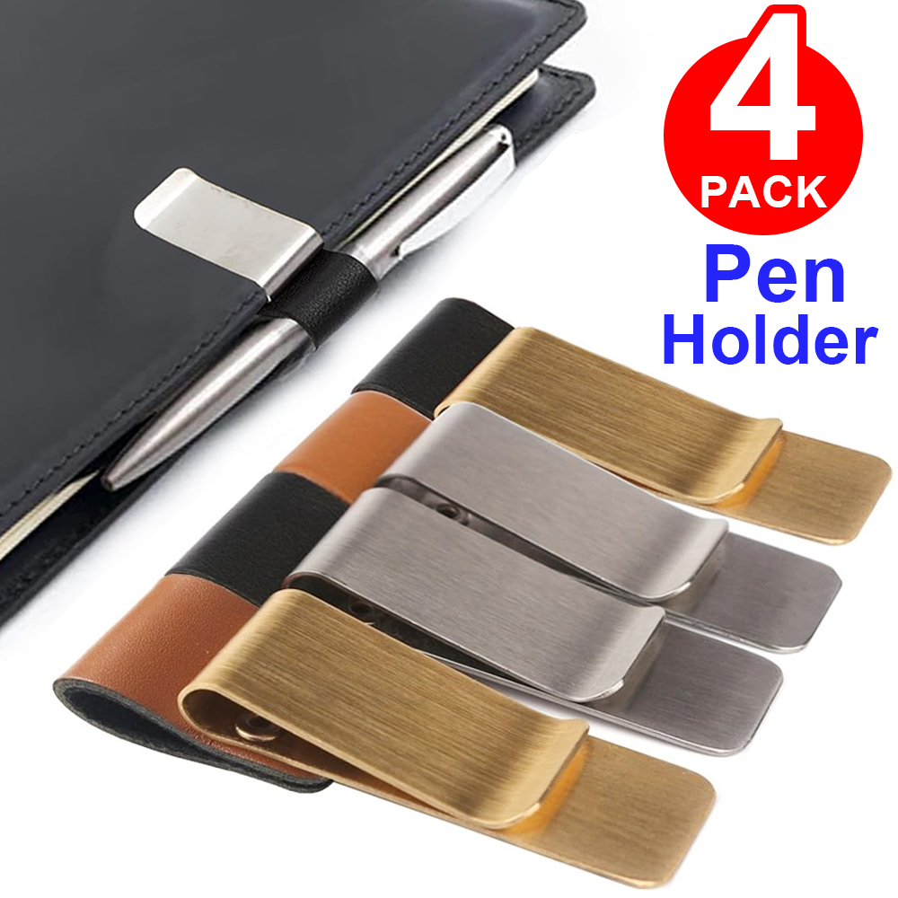 Leather Work Notebook - Handgefertigter Stifthalter aus Leder, Messing, Edelstahl,