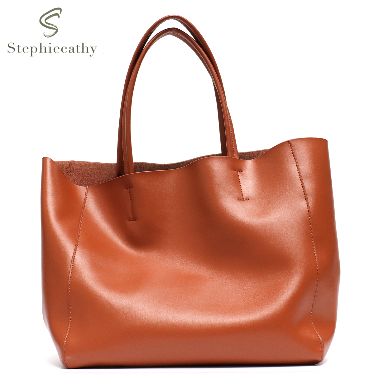 Leather Work Handbags - Minimalistische große Tragetasche für Damen, modische