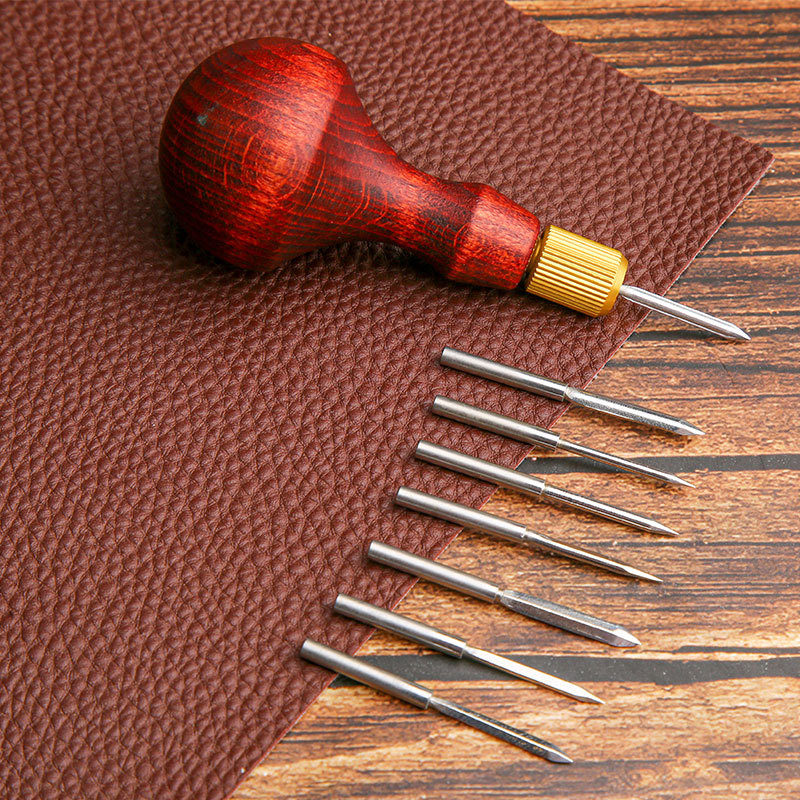 Leatherwork Hole Punch - 1Set DIY Leder Punch Ahle Holz