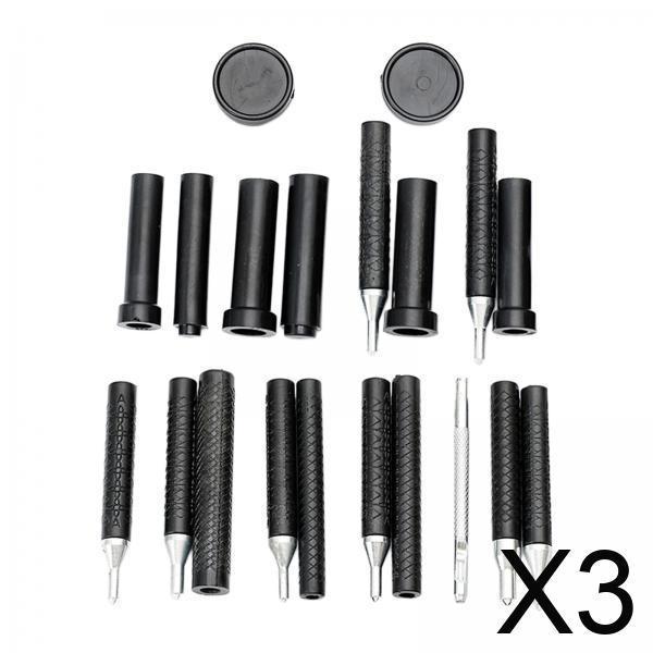 Leatherwork Rivet Setter - Nietzangen-Set mit Metallbasis und Lederlochstanze –