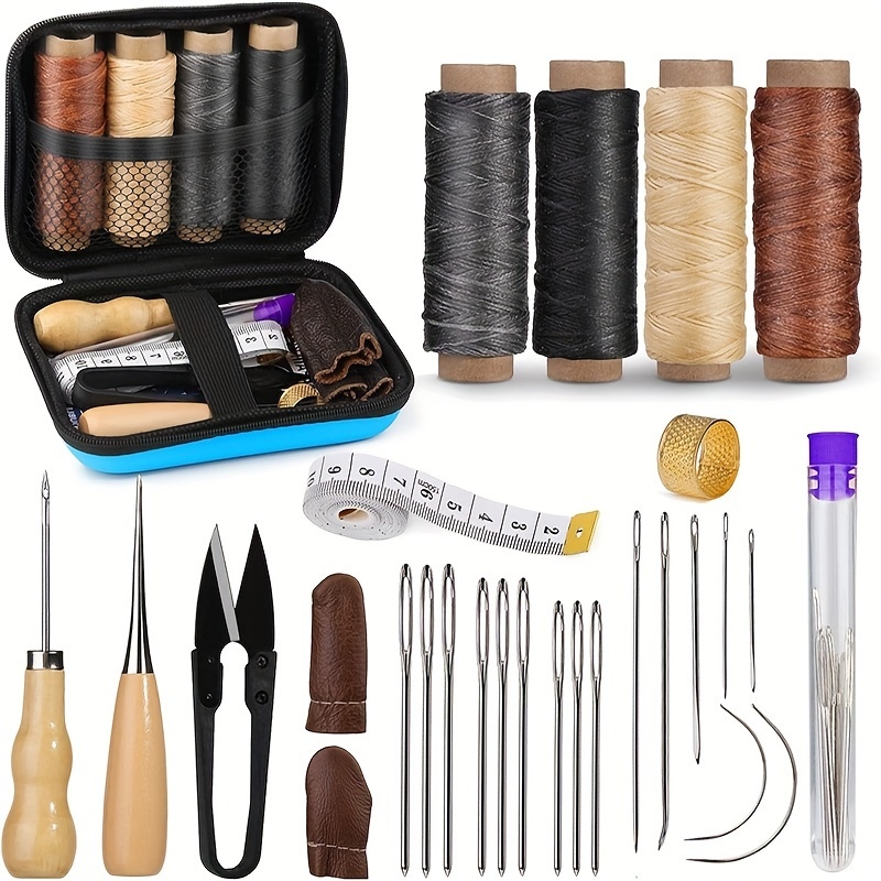 Leatherwork Repairs - Leder-Nähset, Leder-Reparaturset mit Großöhrigen Nadeln und
