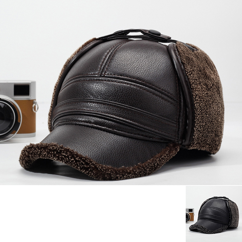 Leather Work Hat - 2026New PU Leder Winter männer Neue