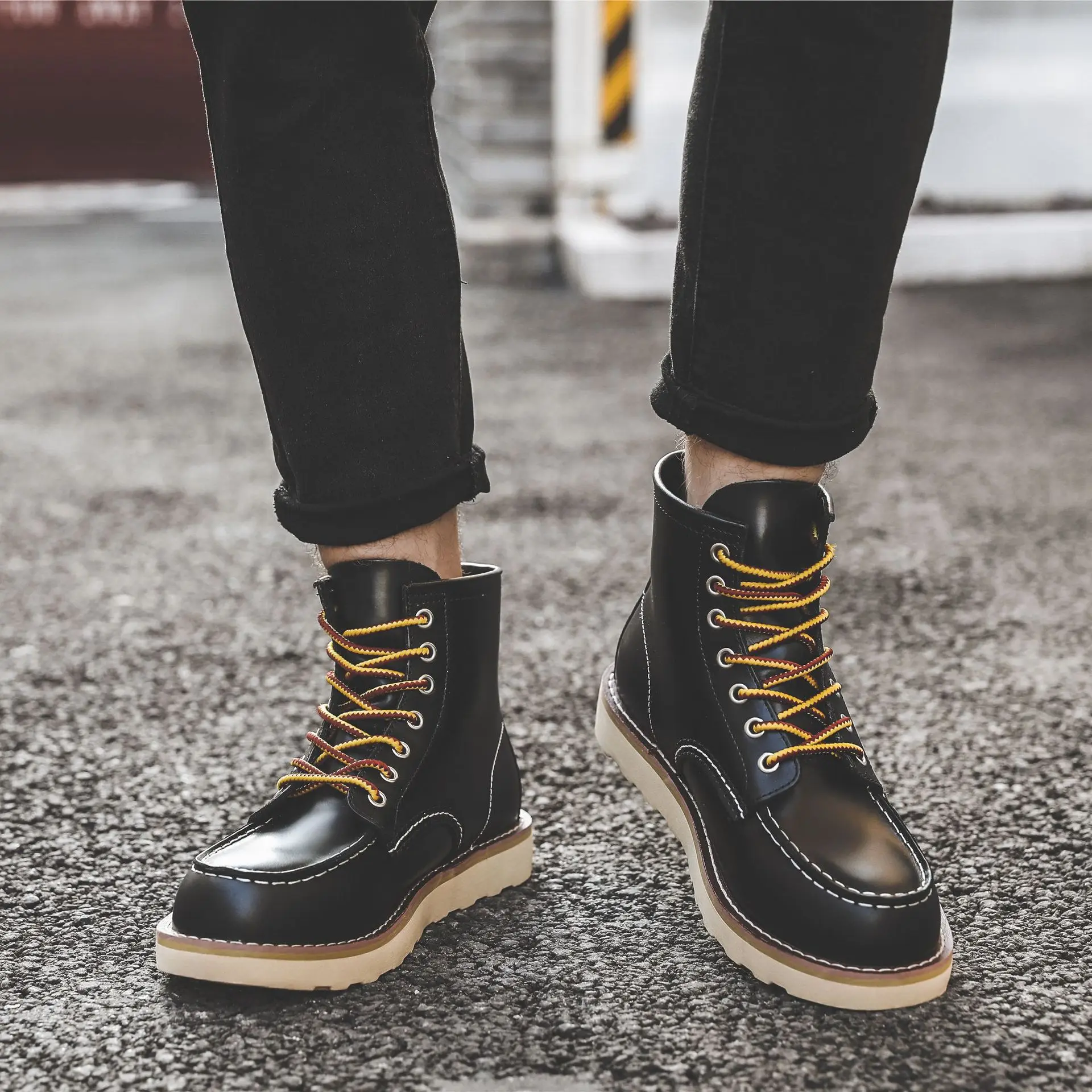 Männer Frühling Winter Casual  – Leatherwork Boots Bewertung und Preis