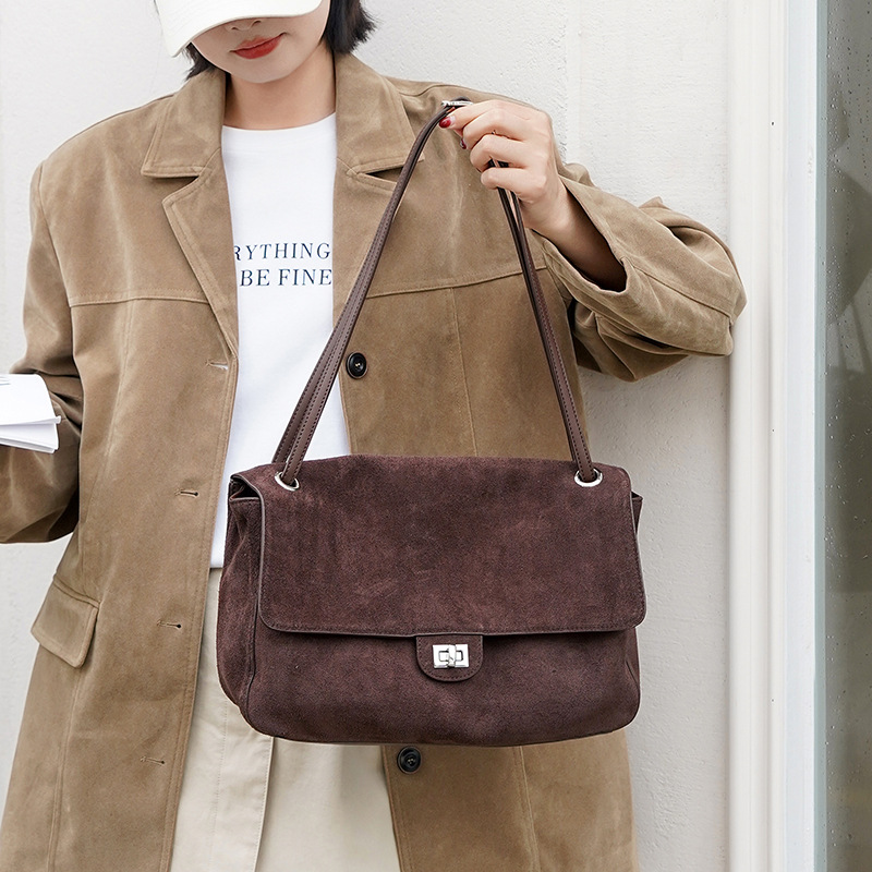 Echte Wildleder-Schultertasche – Leather Work Handbags Bewertung und Preis
