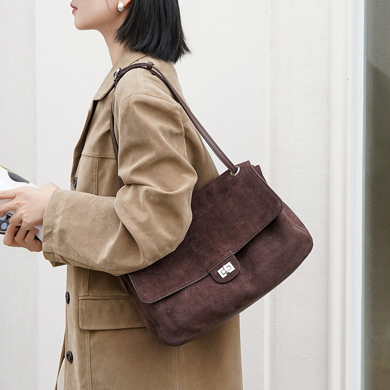 Echte Wildleder-Schultertasche – Leather Work Handbags Bewertung und Preis